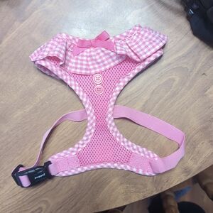 Pink Gingham Dog Harness